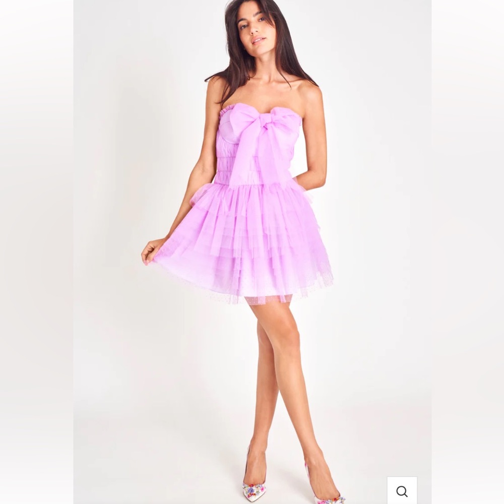 LoveShackFancy Pink Strapless Dress
